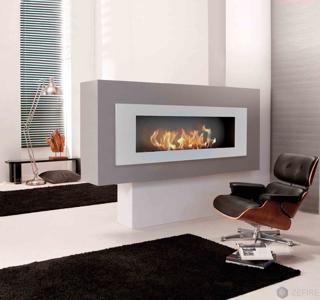 Биокамин Elliot 1200 цагаан хүрээтэй