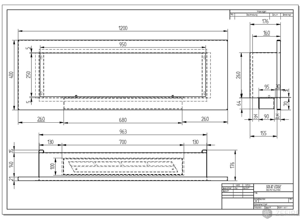 Биокамин Elliot 1200 цагаан хүрээтэй