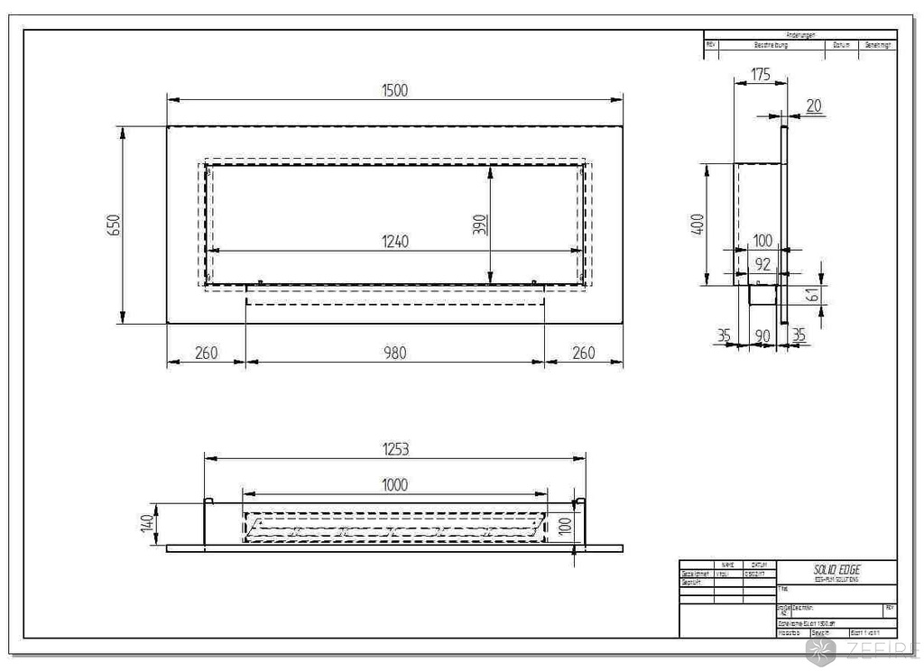 Биокамин Elliot horizontal 1500
