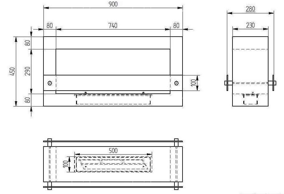 Биокамин Quarter 900 черный