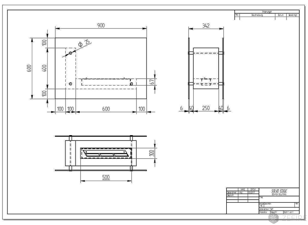 Биокамин Fidero 900 черный